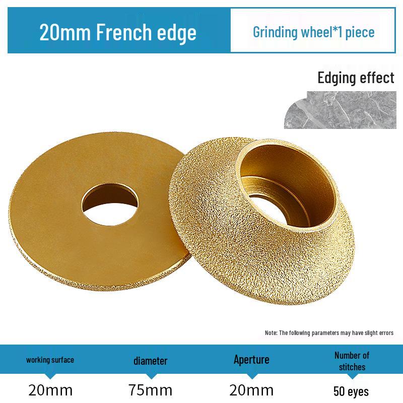 Stone Edge Grinding Wheel for French Edge Granite & Marble Tile - Trimming, Rounding, and Grooving with Angle Grinder