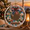 Christmas Wall Hanging Decor Ocean Themed Ornaments Lighthouse/Wreath/Santa Claus/Xmas Tree/Snowman/Deer Holiday Party Ornaments Decor Acrylic Tree