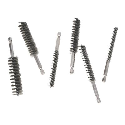 1/6Pcs Drill Bore Cleaning Brush 1/4 " Hexagonal Handle Stainless Steel Wire Brush For Anti-Rust Cleaning Of Pipe Ports 8-19Mm