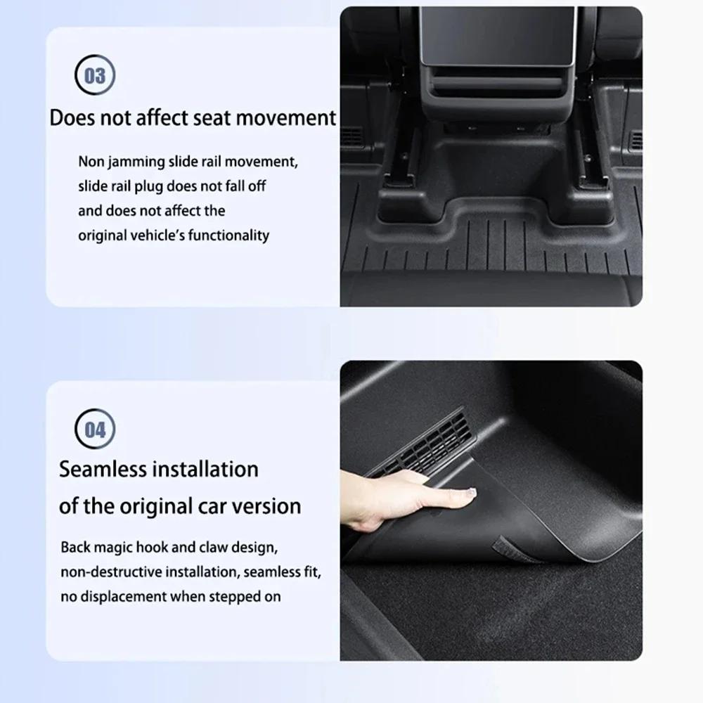 For Tesla Model Y Juniper 2025 2056 Under Seat Corner Guard Seat Slide Rail Protector Cover Anti-Kick Decor Flocking Accessories