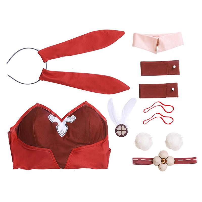 Christmas Bunny Girl Klee Cosplay Costume Genshin Impact Klee Bunny Costume Sexy Women Jumpsuit Klee Uniform Full Set