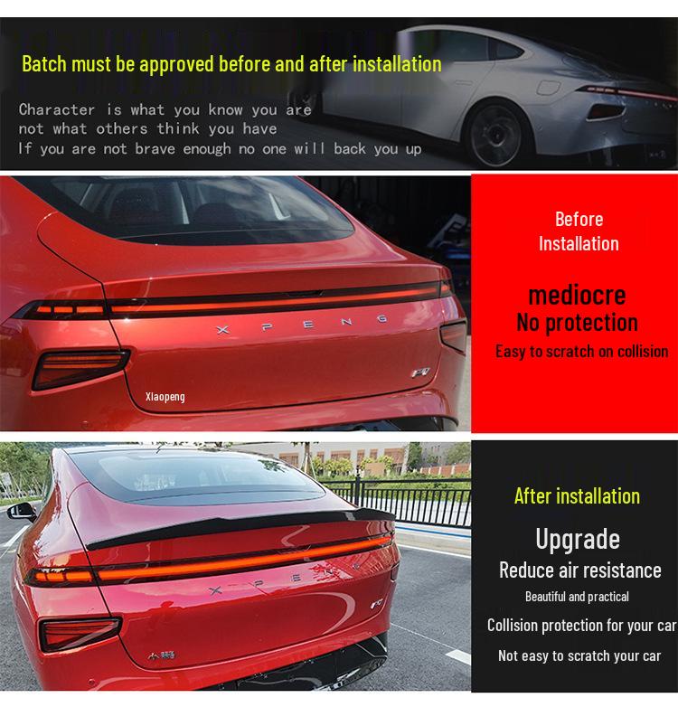 Designed for 2020 XPeng P7: Front Lip, Splitter, Rear Wing, Corner Protectors, Sport Kit, Spoiler, Body Kit.