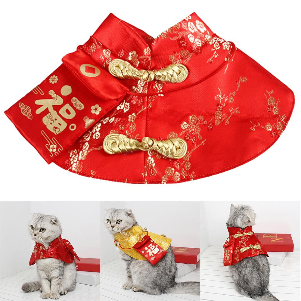 Pet Cat Cloak Adjustable Funny Comfortable Pet Clothes Outfit Cloak Decor for Party Home Red S