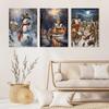 Merry Christmas Holiday Decorative Canvas Painting Nordic Santa Claus City Snow Scene Posters Living Room Wall Art Home Decor