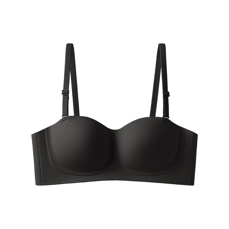 

Women s One Piece Detachable Shoulder Strap Gathers Non Slip Beautiful Back Non Trace Underwear 32/70AB чёрный