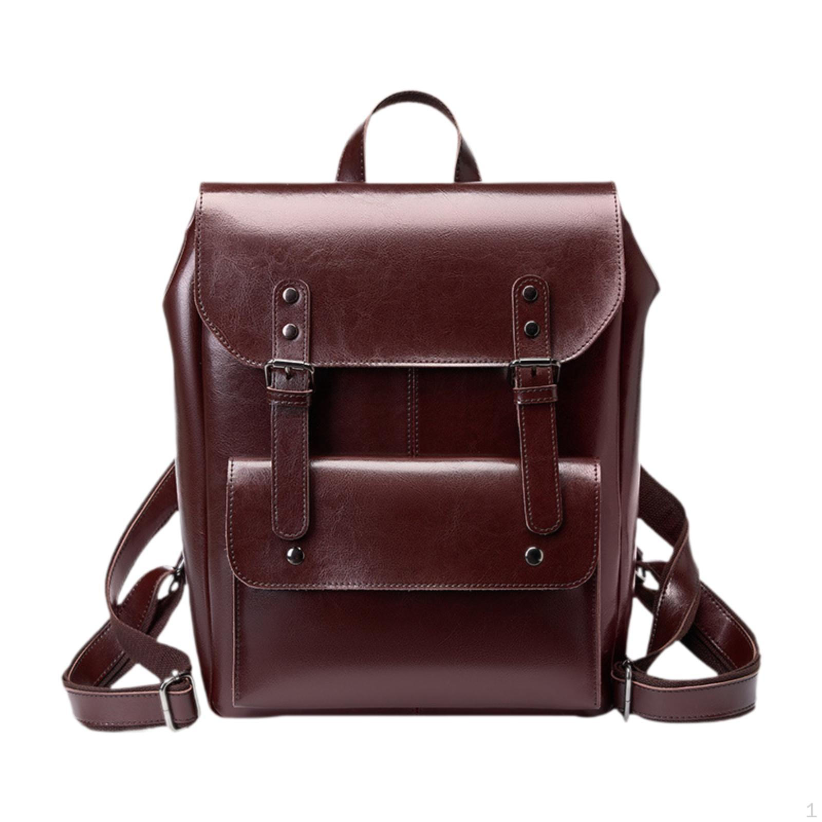 Рюкзак из искусственной кожи, сумка в стиле ретро, модный дорожный рюкзак для ноутбука темно-коричневого