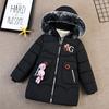 Winter Girl's Warm Down Parkas Fashion Chilren Cotton Fur Collar Hooded Parkas Kids Windbreaker Snow Padded Coats Clothing 16Y