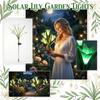 Solar Powered Artificial Flower Lights Outdoor Garden Stake Lights with Multiple LED Flowers for Patio Yard Pathway Decoration