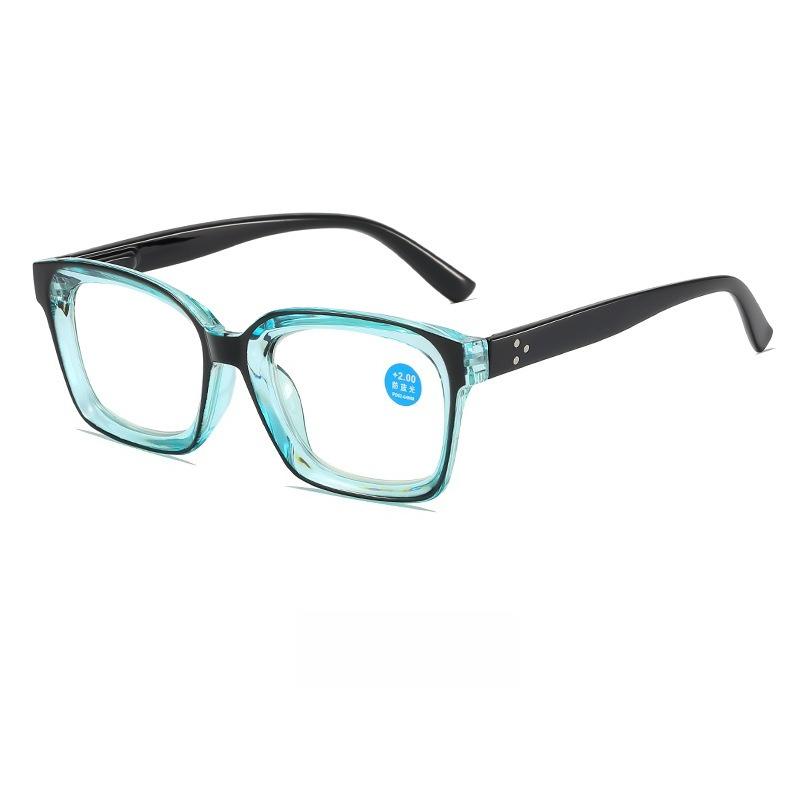 New Fashionable Large Frame Presbyopia Glasses Ultra Light High-definition Anti Blue Light Spring Leg Glasses Diopter To +4.0