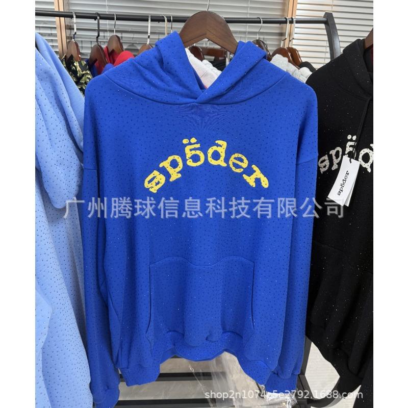 Heavy fleece foam print spider web hoodie sports casual sweater sweatpants set