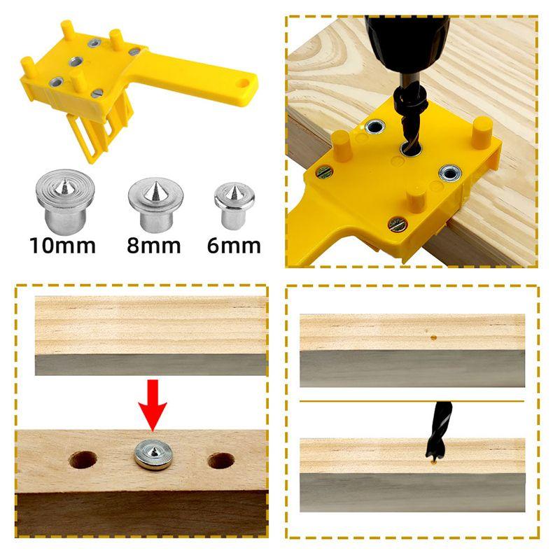 ABS Kunststoff Schnell Holz Dübel Jig Handheld Tasche Loch Jig System 6 8 10mm Bohrer Locher für Zimmerei Dübel Verbindungen
