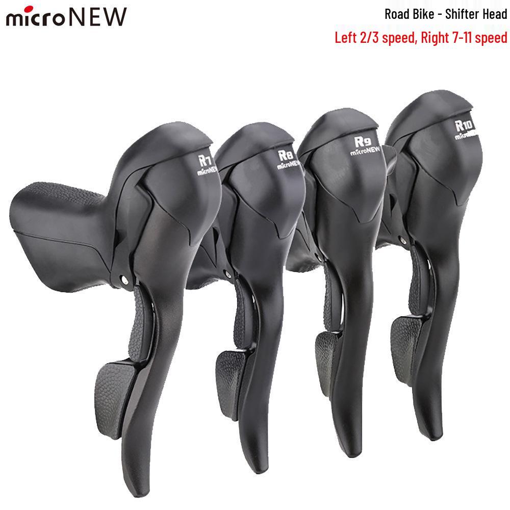 MicroNew Dual Control Road Bike Shifters: 2/3-speed Front, 7/8/9/10/11-speed Rear Derailleurs.