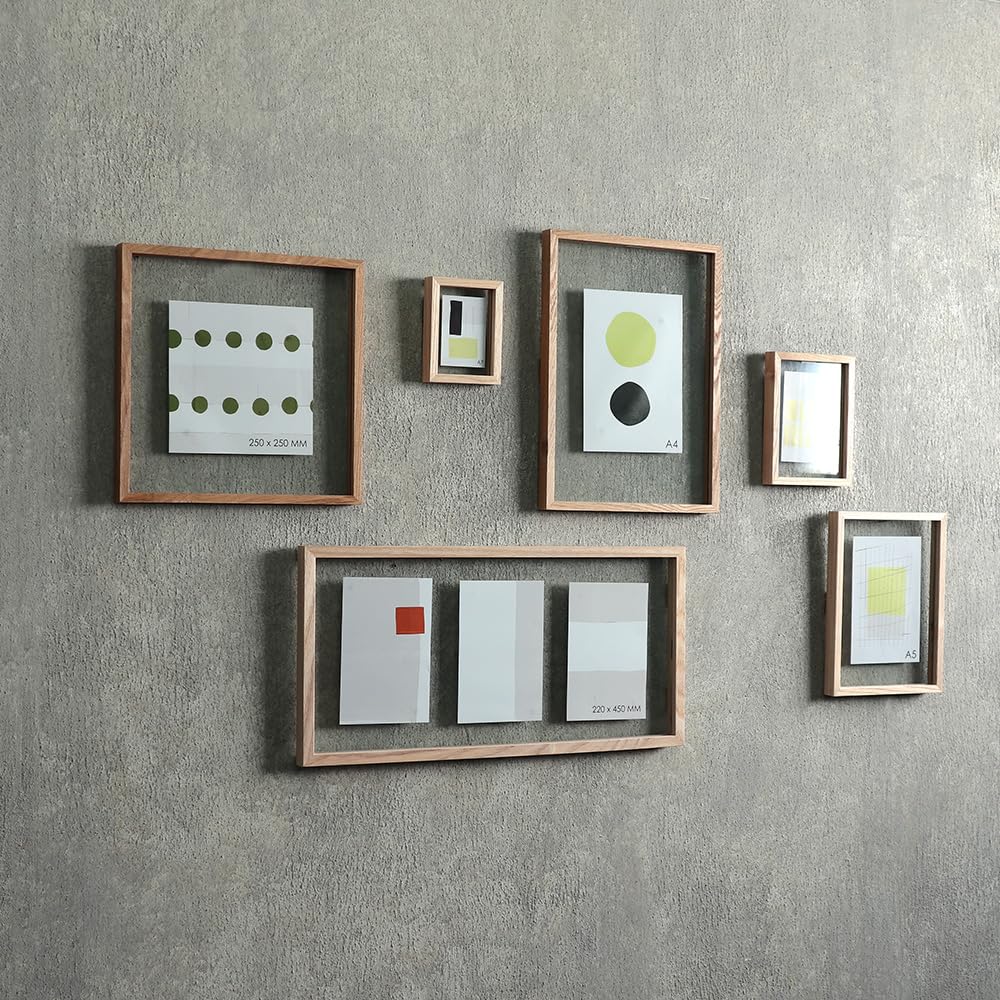 CAN-04 Horizontal Photo Frame, Holds 3 Postcards, Glass Floating Frame, NS Magnet #57923