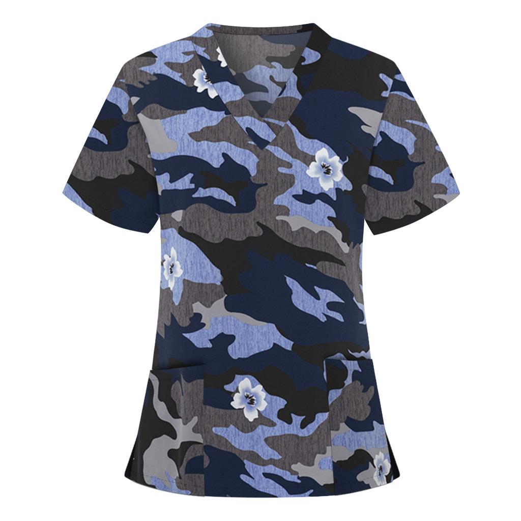 Women Short Sleeve V-neck Tops Working   Blouse