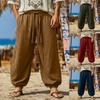 Sommerhose für Herren aus Baumwoll-Leinen-Mischgewebe, gerades Bein, lässige Farbe