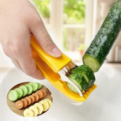 Multifunktioneller Gemüsehacker Bananen- Gurkenschneider Tragbarer Manueller Obst- & Gemüseschneider Küchenhelfer für den Heimgebrauch