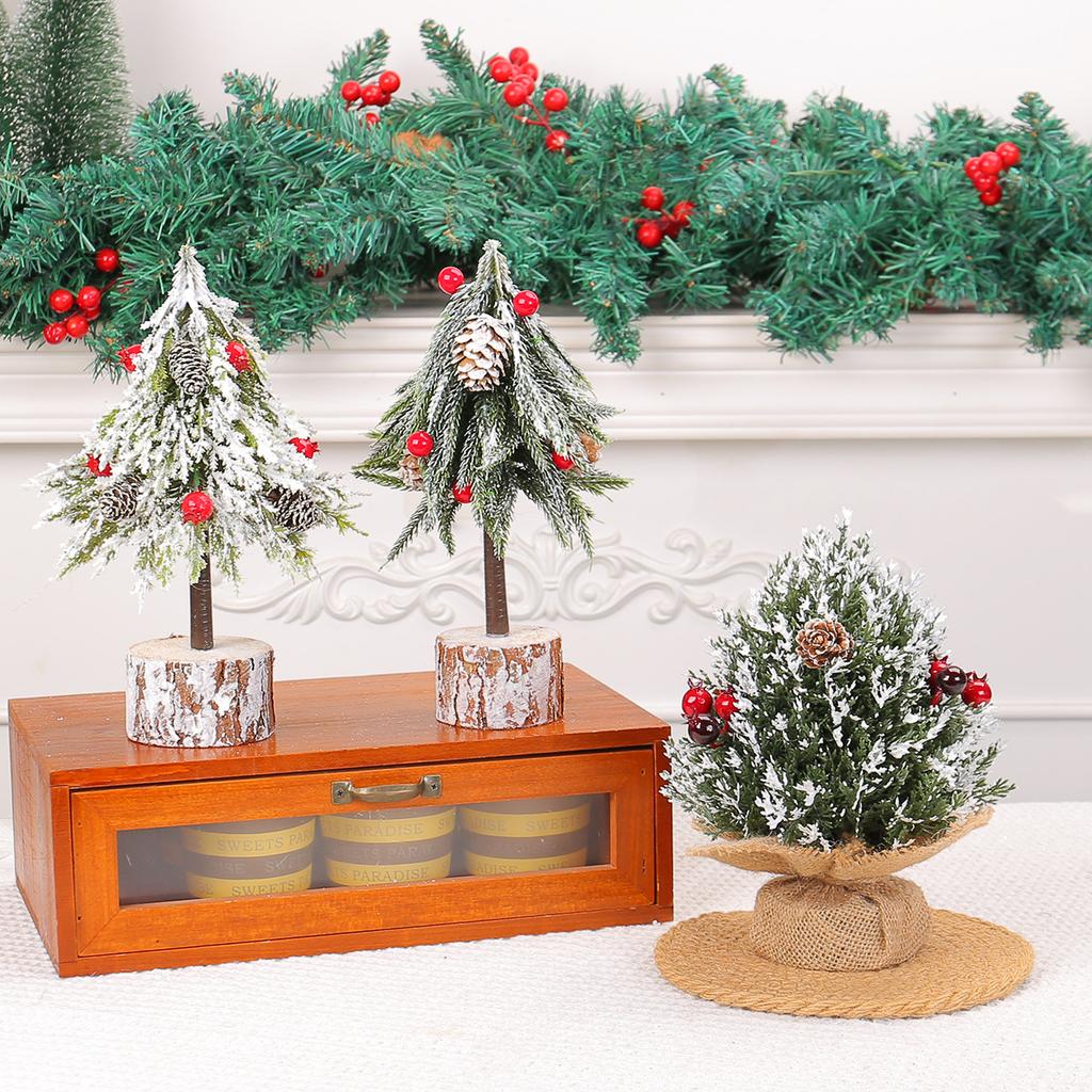 Mini table Christmas trees, Small size Christmas trees gift for kids and friends, desktop christmas tree, New year's tree decoration with snow