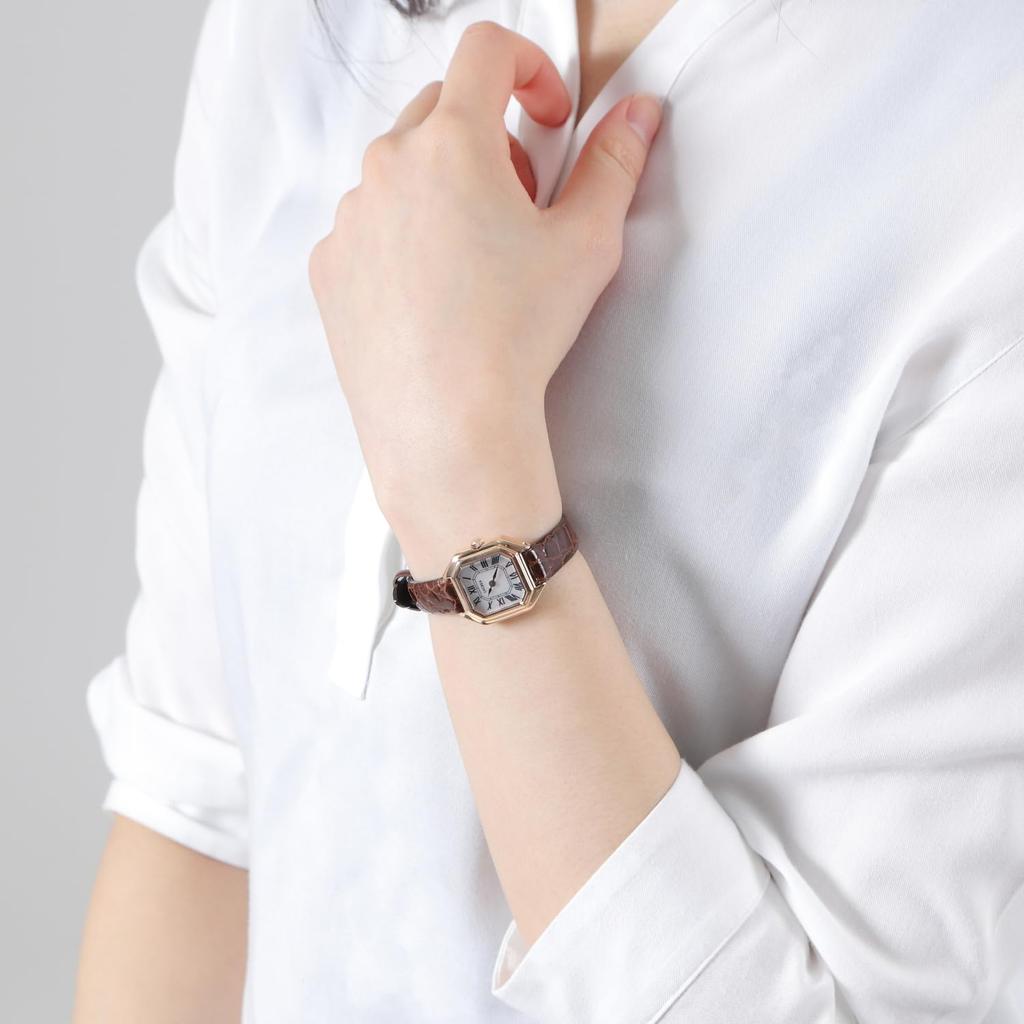 Solar Watch for Made In Japan Crocodile [LCREA] LC2004-GPCSA Women, (Genuine Leather/Sand Beige)