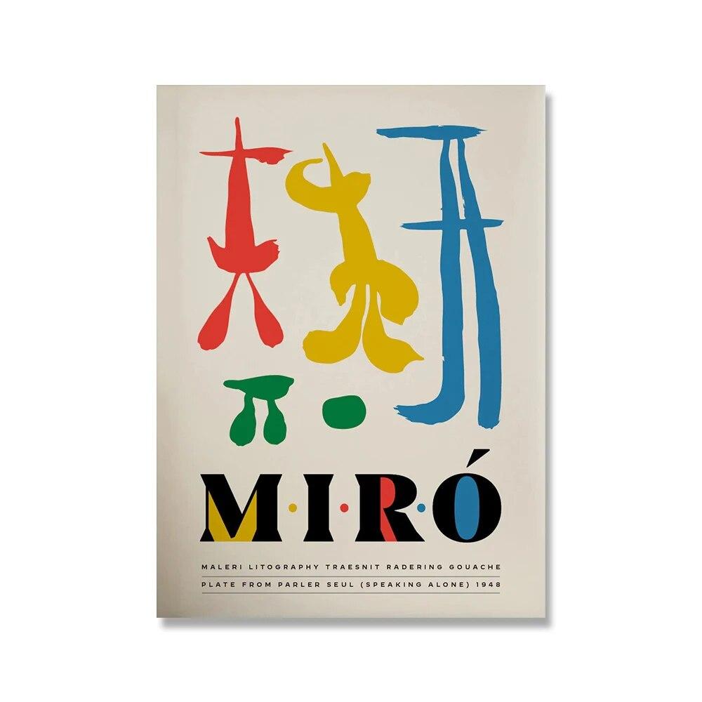 Joan Miro Vintage Abstract Expoziție Artă de Perete Pictură pe Pânză Postere și Printuri Nordice Imagini de Perete pentru Living Decor Acasă Fără Ramă