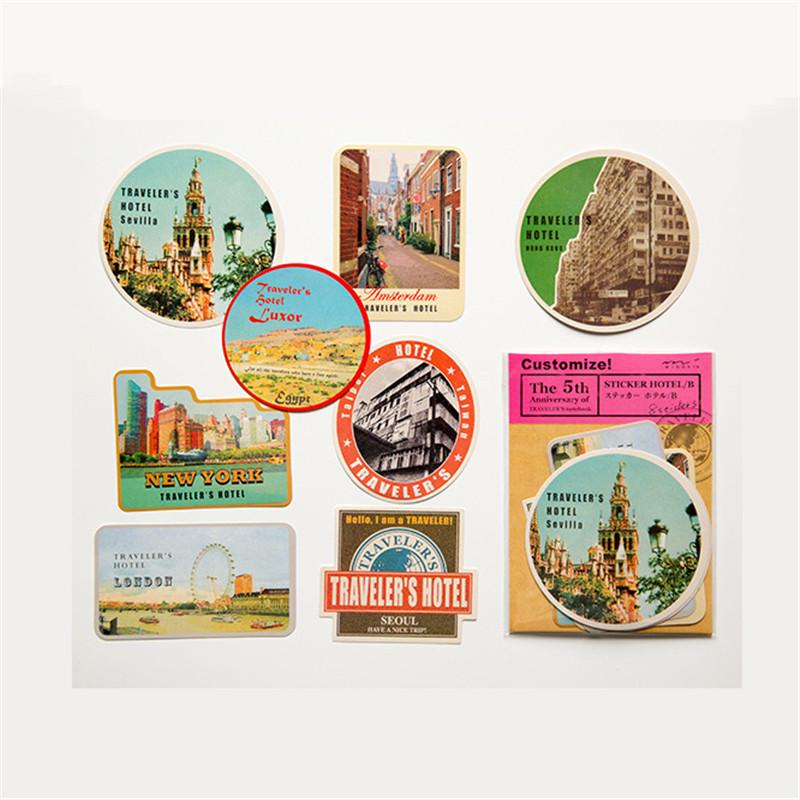 Vintage Travel Stamps Stationery Sealing Label Stickers Scrapbooking DIY Diary Decoration Albums TRAVELER'S Notebook