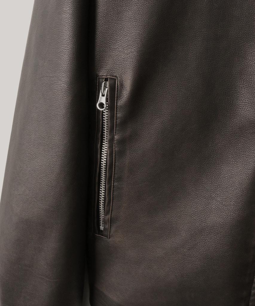 Indust Vtg Washed Leather Jacket_Brown