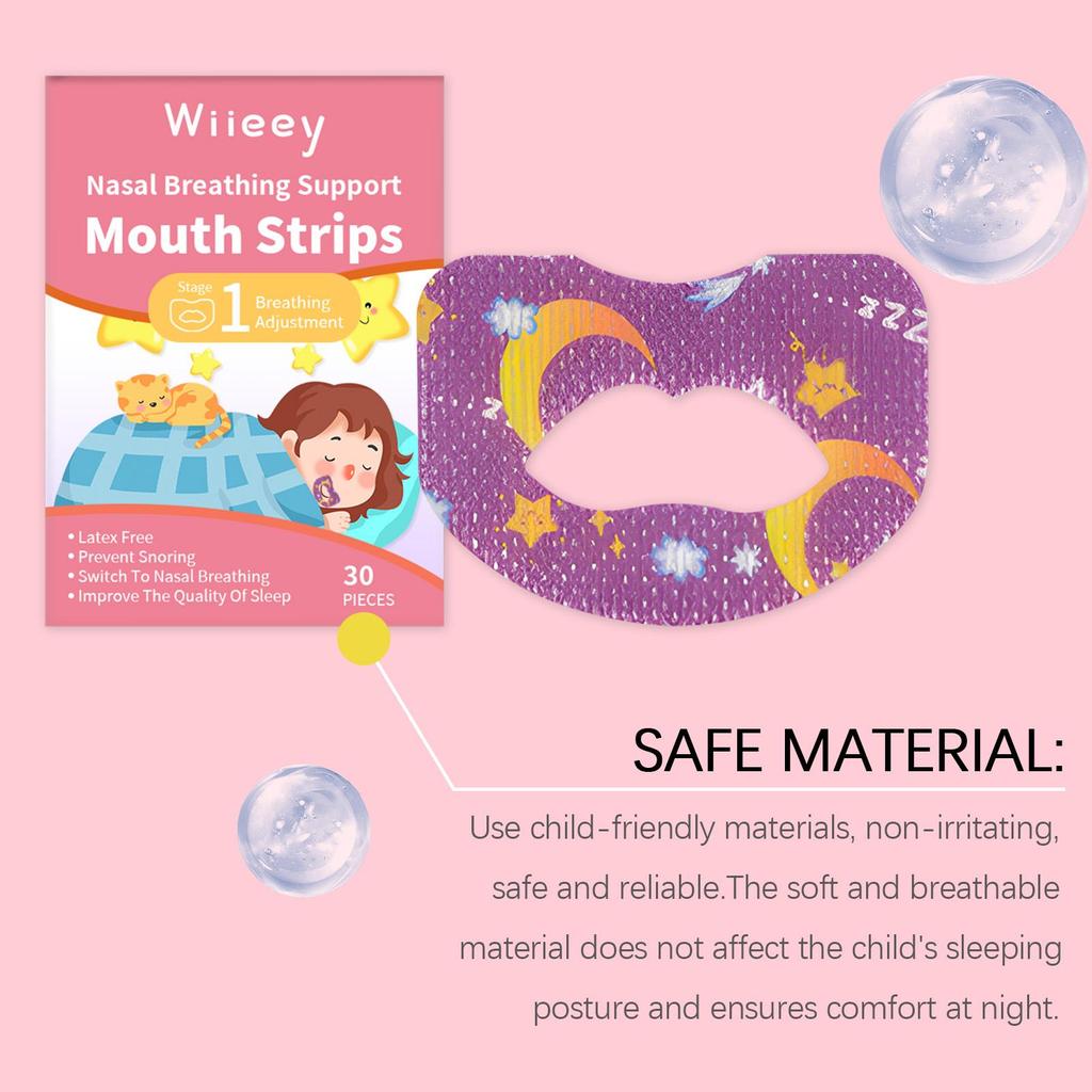 Wiieey Children's Sleep Strips Nighttime Sleeping Children's Sleeping Anti-Open Mouth Snoring Sleep Aid