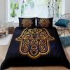 Luxury New 3D Print Hamsa Hand Bedding Set Boho Mandala Duvet Cover Set Black Gold Bohemia Fatima Hand Bed Linen Lucky Hand