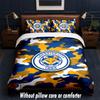 Leicester City Football Design Bed Bedding Set 1 Duvet Cover + 2 Pillowcases Soft Breathable Household Bed Linens