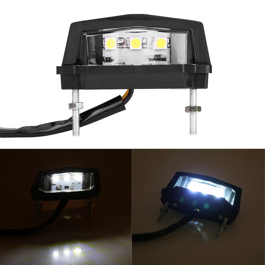Motorcycle Motorbike LED License Plate Light Rr Tail Lamp White for Most Motorcycles