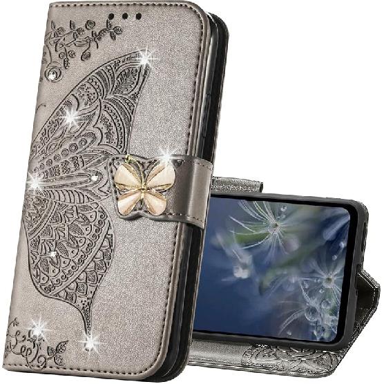 Für Galaxy S24 FE Handyhülle Brieftasche, Damen Flip Folio PU Leder Schutzhülle Handschlaufe Kartenfächer Halter Ständerhülle für Samsung Galaxy S24 FE