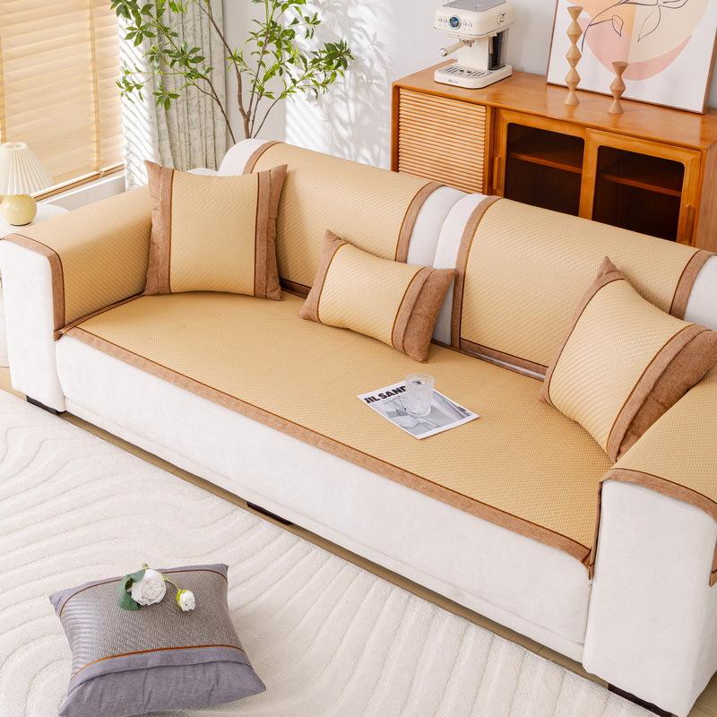 

[Bamboo Fiber] Rattan Mat Sofa Cushion Summer Mat Sofa Cover New Cushion Cold High-End Cover 70*70cm