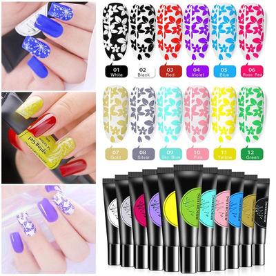 8ML Żel do stemplowania paznokci Czarny Biały Czerwony Soak Off Żel UV do nadruku na paznokciach