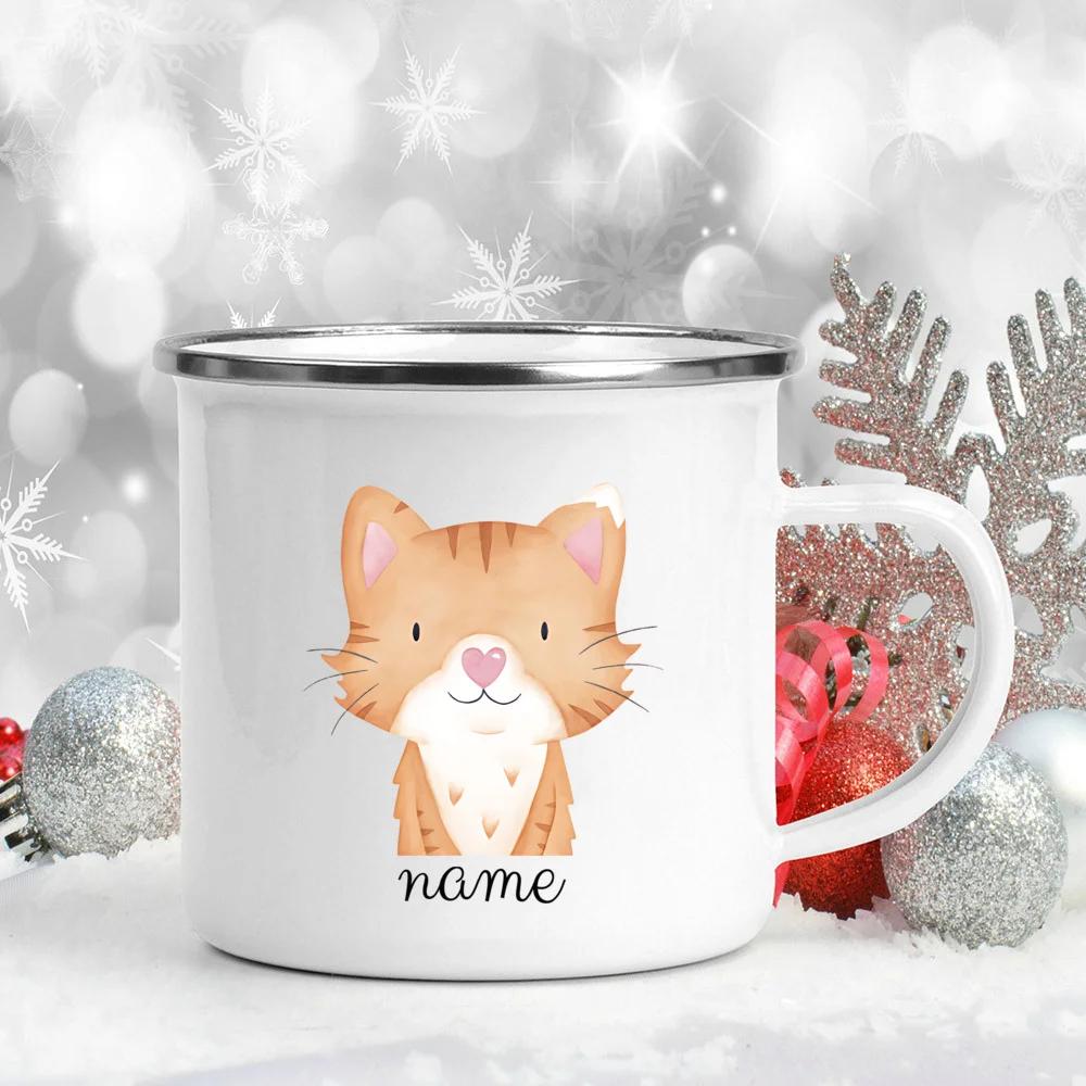 Personalized Children's Mug Baby Gift Gifts Enamel Cup Forest Animals Enamel Camping Cups with Name Gifts for Children