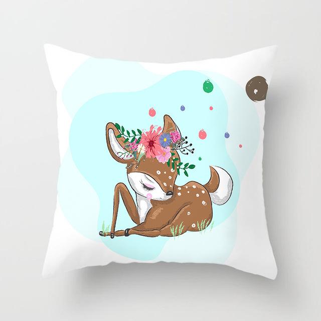 Cute Unicorn Cushion Cover Cartoon Animal Cat Flamingo Polyester Throw Pillow Case Cover Elephant Unicorn Decoration Pillowcases