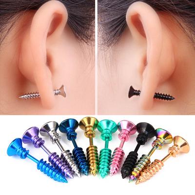 Halloween-Streich-Titanstahl-Schraubpiercing-Ohrstecker aus Edelstahl