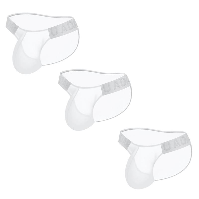 1/3 ks Ice Silk Sexy pánské měkké spodní prádlo Kalhotky, spodní kalhotky s nízkým pasem pro muže Prodyšné, vysoká vidlička Pánské vypouklé kalhotky U móda