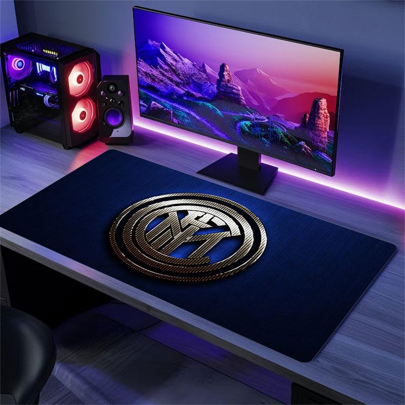 Tappetino per Mouse FC Internazionale Milano, Tappetino da Scrivania XXL per Gaming, Tappetino Mouse Antiscivolo XXL per Laptop e Tablet, Tappetino per Mini PC con Bordi Cuciti