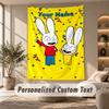 Simon Super Rabbit Tapestry, Personalized Custom Text, Wall Hanging Tapestry For Living Room Home Wall Decor