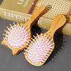 1Pc Wood Comb Professional Healthy Paddle Cushion Hair Loss Massage Brush Hairbrush Comb Scalp Hair Care Healthy Bamboo Comb