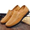 Men's Classic Cow Leather Business Casual Shoes Breathable Comfortable Dad Shoes Live Broadcast Plus Size Casual Shoes