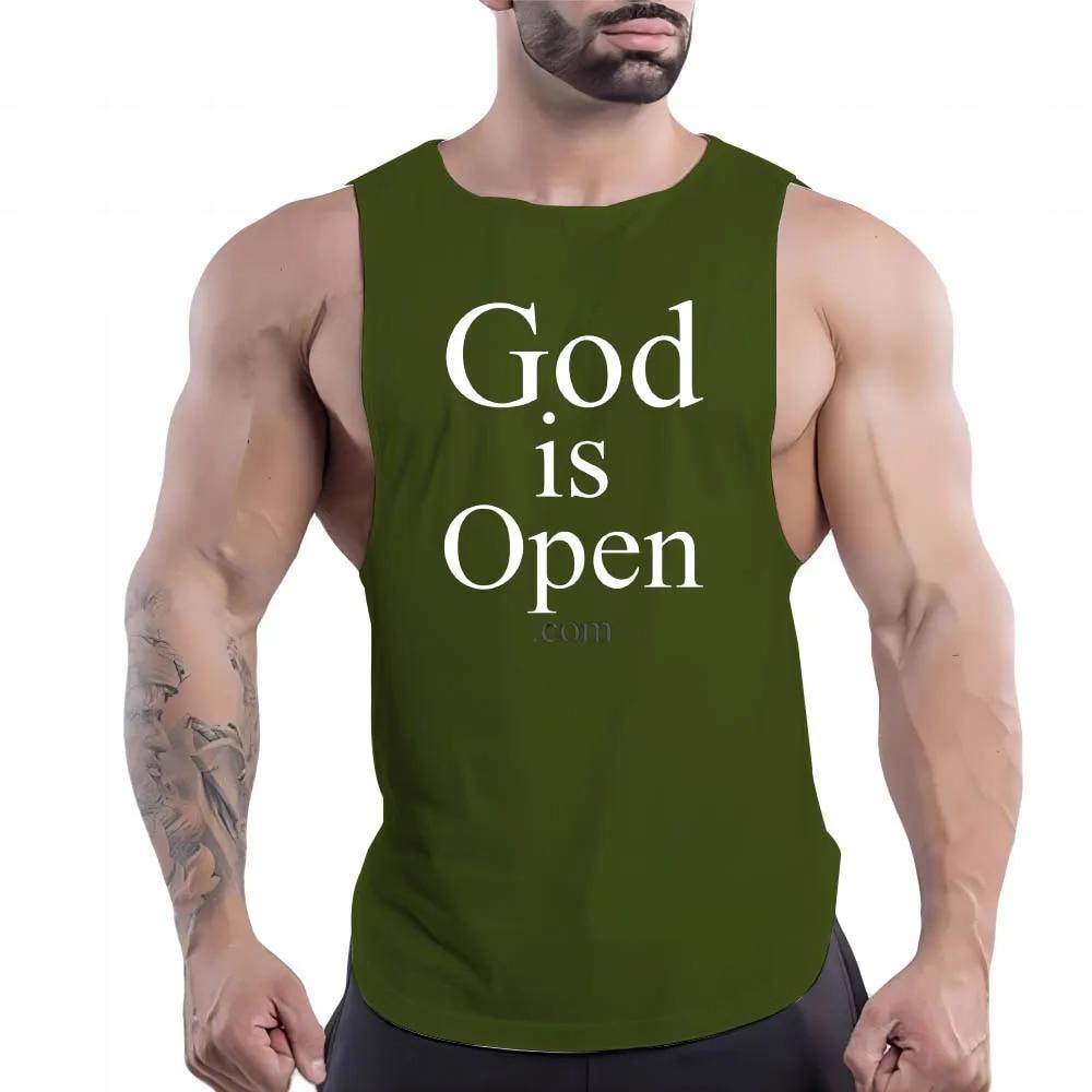 Summer Adult Men'S Casual Sports Crew-Neck Vest Creative Alphabet 2d Print Simple Fashion Trend Breathable Sleeveless T-Shirt