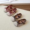 Spring Girl's Mary Janes Flower Bowknot Hook-loop Sweet Kid's Flat Shoe Solid Colors Chic Charming Daily Children Shoes 4-6Y
