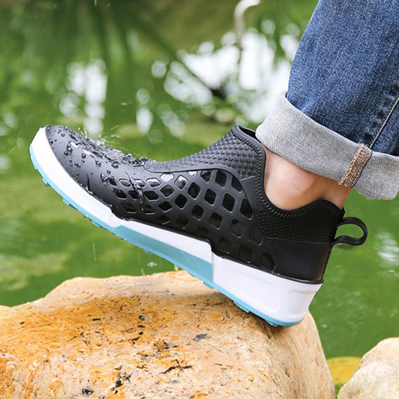 Fashion Outdoor Men Rain Boots Waterproof Work Light Ankle Rainboots Fashion Slip On Rain Boots Rubber Fishing Kitchen Shoes Size 39-44