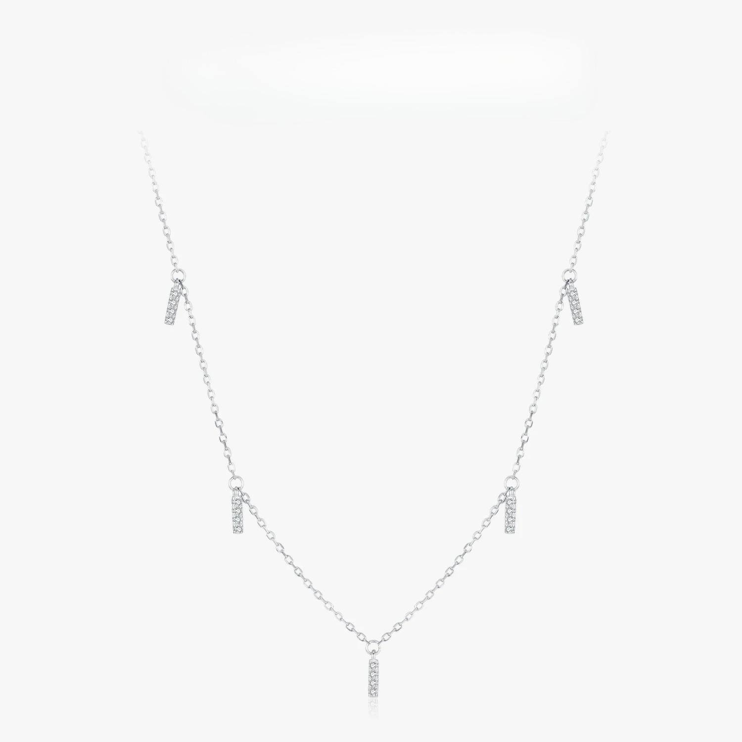 

Ailmay High Quality 925 Sterling Silver Elegant Sparkling Zircon Link Chain Necklaces for Women Girls Party Accessories Jewelry