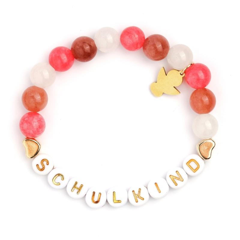 Creative Letter Bead Bracelet With/without Pendant Detail, Acrylic Design Wristlet For Teens Daily Accessories