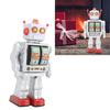 Brinquedo Robô de Lata Metalizado Modelo de Figuras Elétricas Giratórias Retrô Coleção para Adultos Presente para Crianças