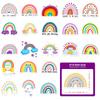 50 Rainbow Stickers Bohemian Rainbow Stickers Children'S Birthday Party Cartoon Graffiti Waterproof Stickers