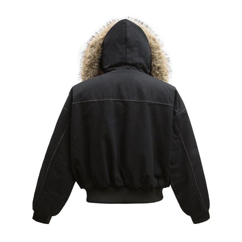 Buy Y2K American Cleanfit Fur Collar Imitation Mink Hooded Cotton