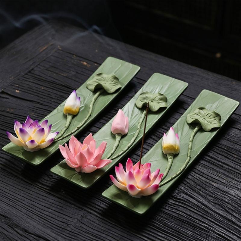 62KD Ceramic Flower Censer Holder Flower Censer for Yoga Decoration