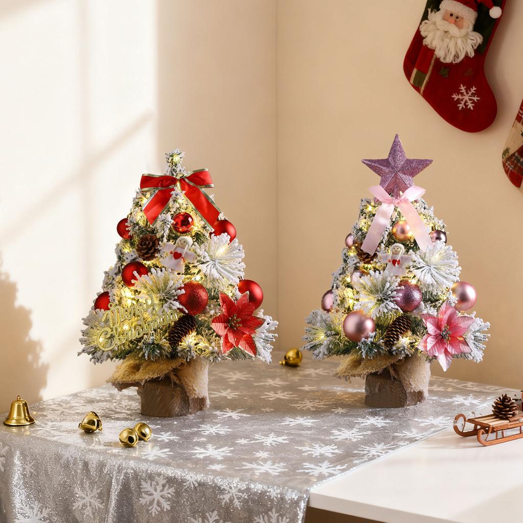 Christmas Tree Table Ornaments, Christmas Atmosphere Gifts With Lights, Christmas Party Decorations